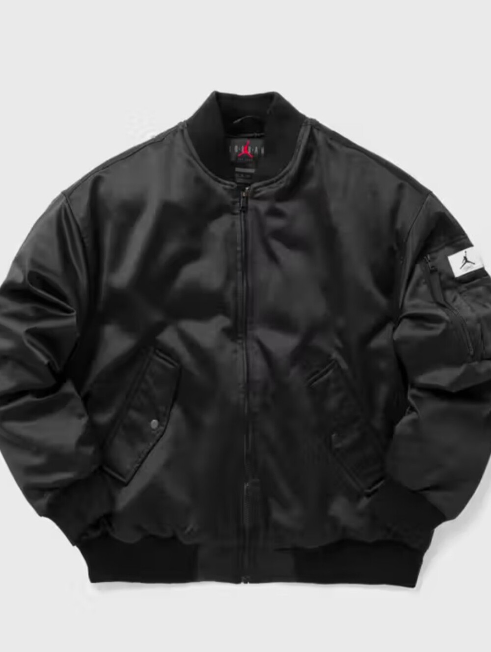 Jordan Flight Renegade Satin Bomber Jacket Size L in Black DX0438-010 Like New!